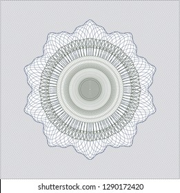Blue and green rosette. Linear Illustration.
