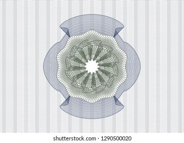 Blue and green rosette. Linear Illustration.