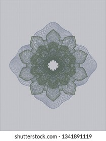 Blue and green rosette. Linear Illustration.