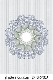 Blue and green rosette. Linear Illustration.
