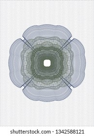 Blue and green rosette. Linear Illustration.