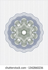 Blue and green rosette. Linear Illustration.