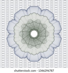Blue and green rosette. Linear Illustration.