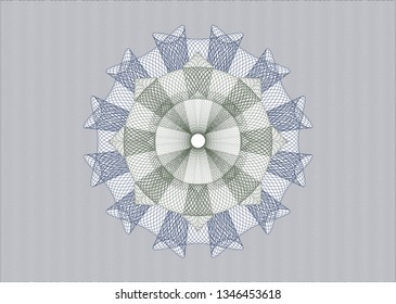 Blue and green rosette. Linear Illustration.