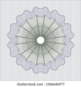 Blue and green rosette. Linear Illustration.