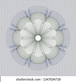 Blue and green rosette. Linear Illustration.