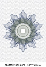 Blue and green rosette. Linear Illustration.