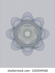 Blue and green rosette. Linear Illustration.