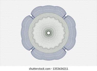 Blue and green rosette. Linear Illustration.