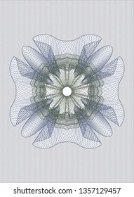 Blue and green rosette. Linear Illustration.