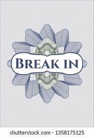 Blue and green rosette. Linear Illustration with text Break in inside