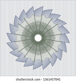 Blue and green rosette. Linear Illustration.
