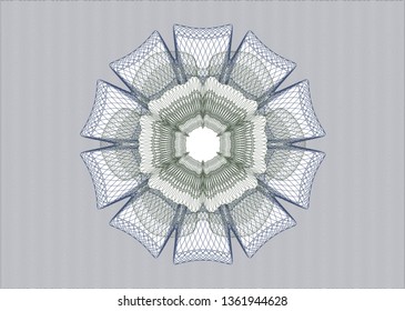 Blue and green rosette. Linear Illustration.
