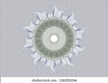 Blue and green rosette. Linear Illustration.