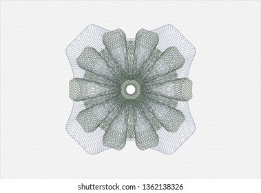 Blue and green rosette. Linear Illustration.