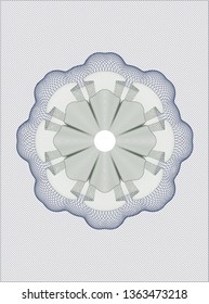 Blue and green rosette. Linear Illustration.
