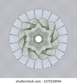 Blue and green rosette. Linear Illustration.