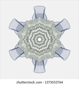 Blue and green rosette. Linear Illustration.
