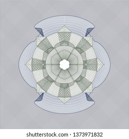 Blue and green rosette. Linear Illustration.