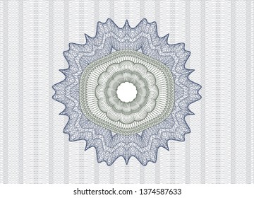 Blue and green rosette. Linear Illustration.