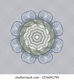 Blue and green rosette. Linear Illustration.