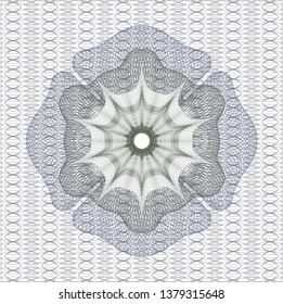 Blue and green rosette. Linear Illustration.