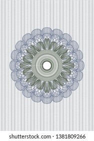 Blue and green rosette. Linear Illustration. Vector, Detailed.