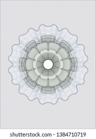 Blue and green rosette. Linear Illustration. Vector, Detailed.