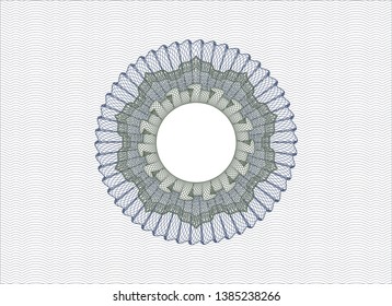 Blue and green rosette. Linear Illustration. Vector, Detailed.