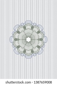 Blue and green rosette. Linear Illustration. Vector, Detailed.