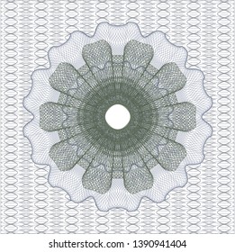 Blue and green rosette. Linear Illustration. Vector, Detailed.