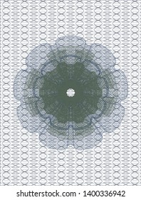 Blue and green rosette. Linear Illustration. Vector, Detailed.