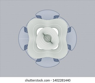 Blue and green rosette. Linear Illustration. Vector, Detailed.