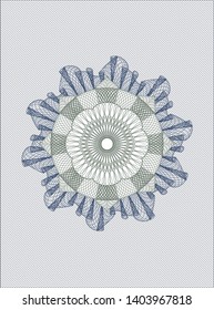 Blue and green rosette. Linear Illustration. Vector, Detailed.