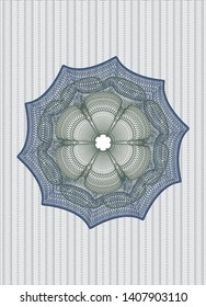 Blue and green rosette. Linear Illustration. Vector, Detailed.