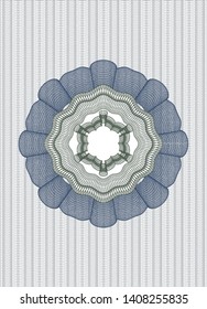Blue and green rosette. Linear Illustration. Vector, Detailed.