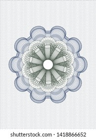 Blue and green rosette. Linear Illustration. Vector, Detailed.