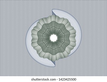 Blue and green rosette. Linear Illustration. Vector, Detailed.