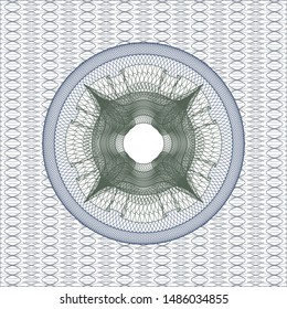 Blue and green rosette. Linear Illustration. Vector, Detailed.