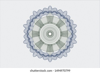 Blue and green rosette. Linear Illustration. Vector, Detailed.