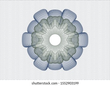 Blue and green rosette. Linear Illustration. Vector, Detailed.