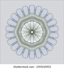 Blue and green rosette. Linear Illustration. Vector, Detailed.