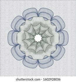 Blue and green rosette. Linear Illustration. Vector, Detailed.