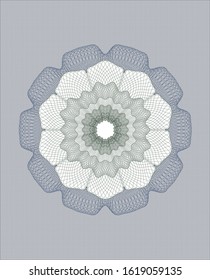 Blue and green rosette. Linear Illustration. Vector, Detailed.