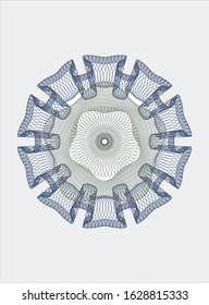 Blue and green rosette. Linear Illustration. Vector, Detailed.