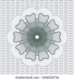 Blue and green rosette. Linear Illustration. Vector, Detailed.
