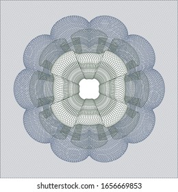 Rosette azul y verde. Ilustración lineal. Vector, Detallado.