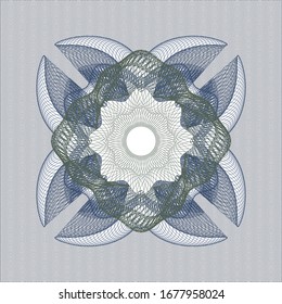 Blue and green rosette. Linear Illustration. Vector, Detailed.