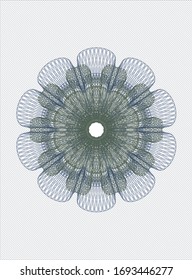 Blue and green rosette. Linear Illustration. Vector, Detailed.