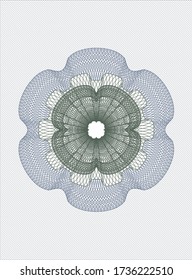 Blue and green rosette. Linear Illustration. Vector, Detailed. 